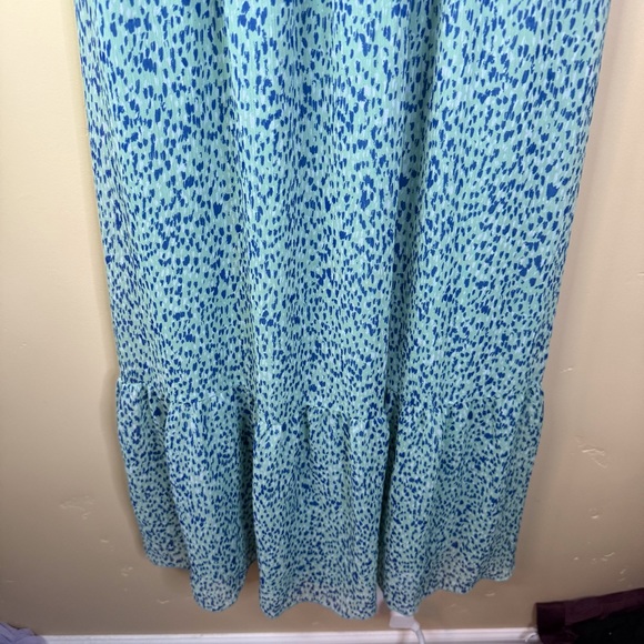 NWT‎ ZARA RUFFLED PRINTED MIDI BLUE GREEN DRESS BLOGGERS SIZE SMALL Cottagecore - Picture 6 of 8